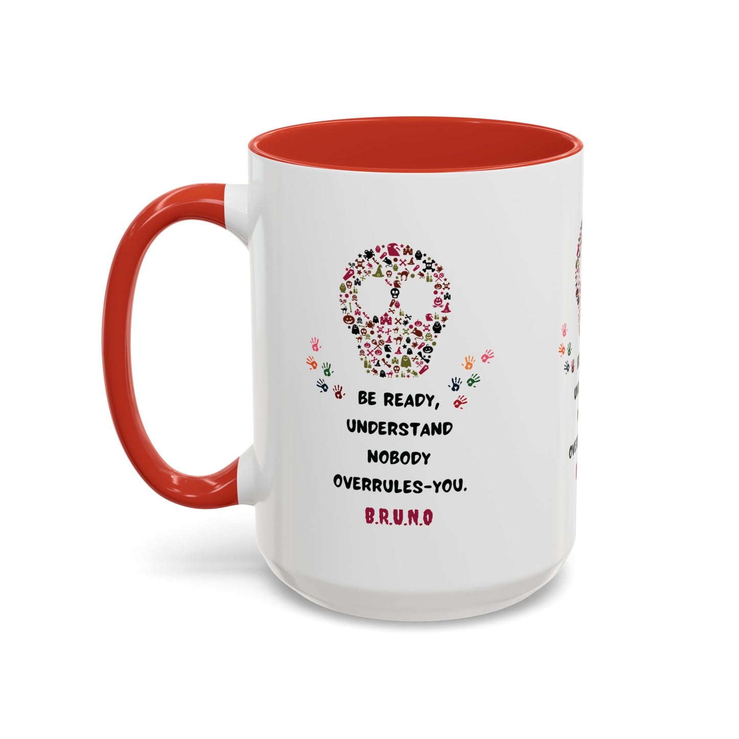 Personalized Initial Floral Skull Accent Coffee Mug