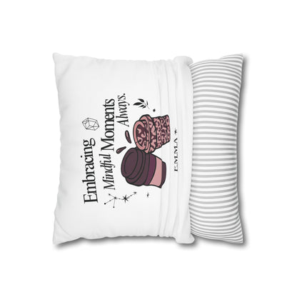 Personalized Initial Quote Girly Coffee — Custom Sayings on Square Poly Canvas Pillowcase
