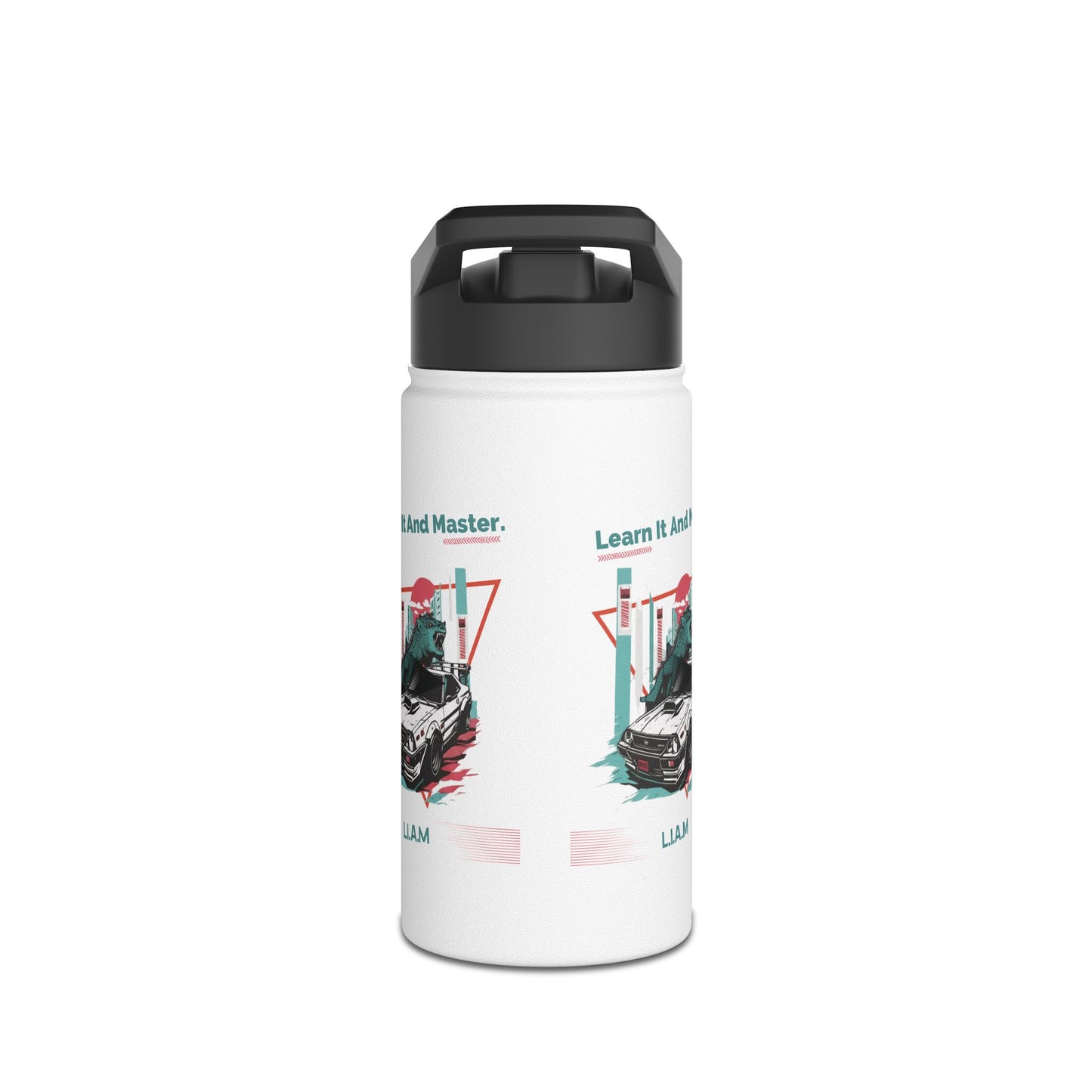 Personalized Initial Quote Dinosaur Car Stainless Steel Water Bottle