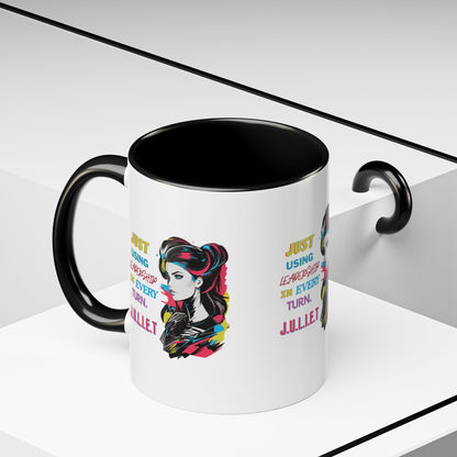 Personalized Vintage Girl Accent Coffee Mug