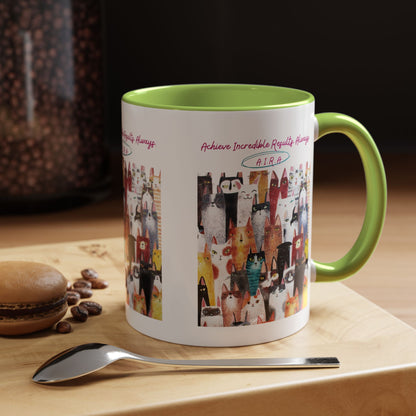 Personalized Initial Cat Collage Accent Coffee Mug