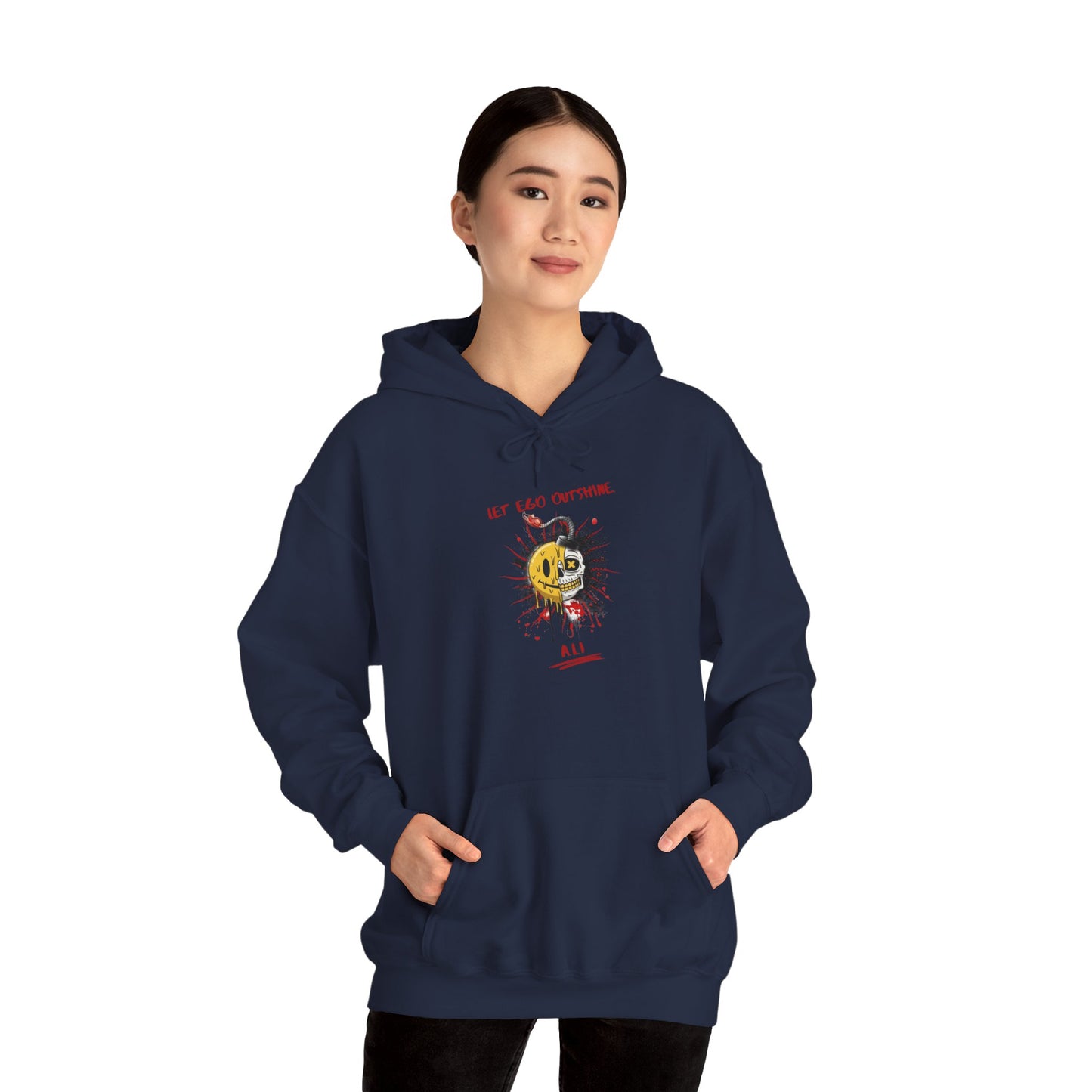 Personalized Split Smile Skull Hooded Sweatshirt