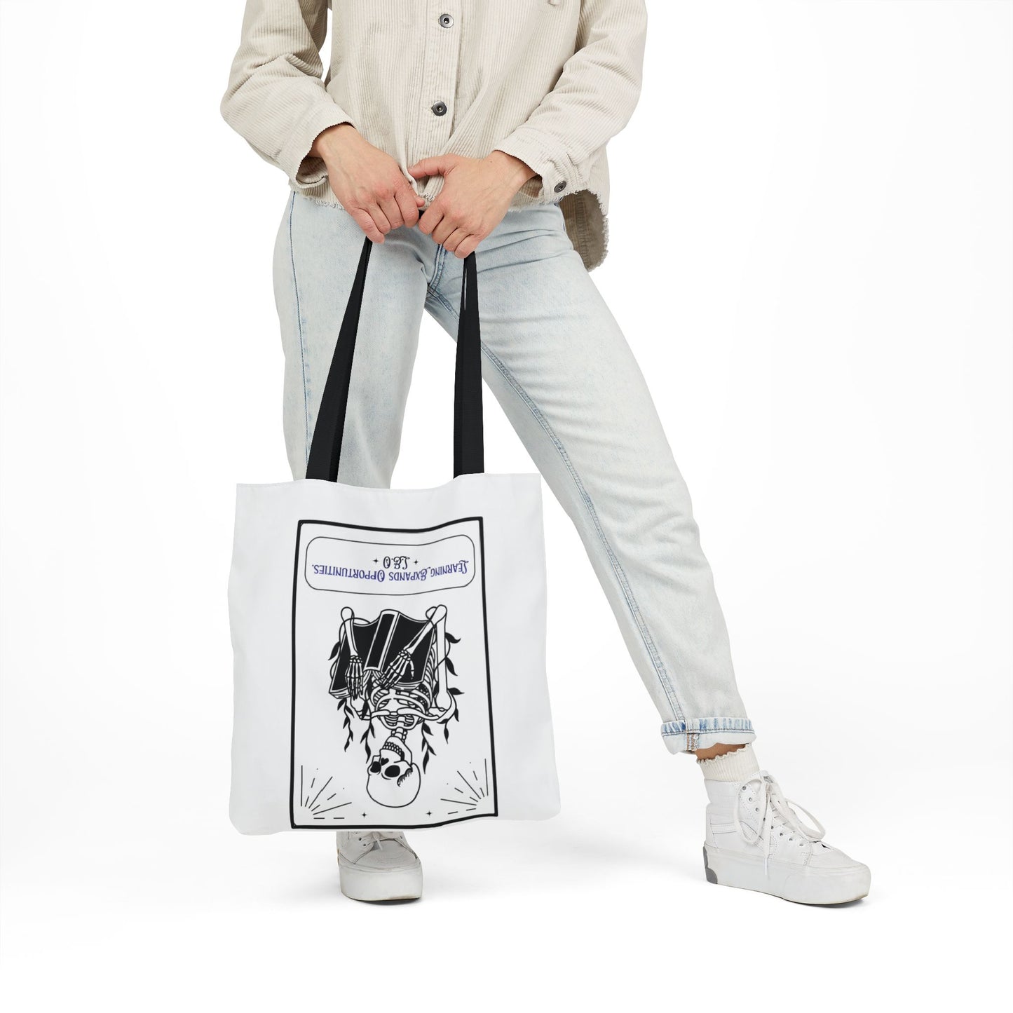 Personalized Initial Quote Skeleton Canvas Tote Custom Name