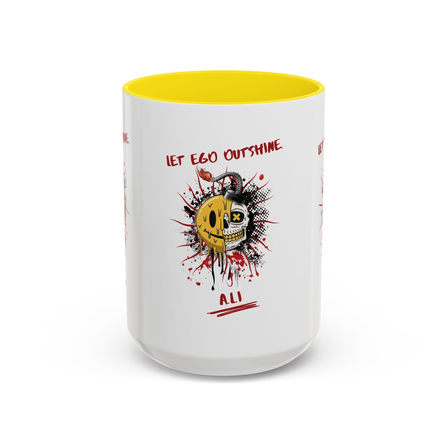 Personalized Split Smile Skull Accent Coffee Mug