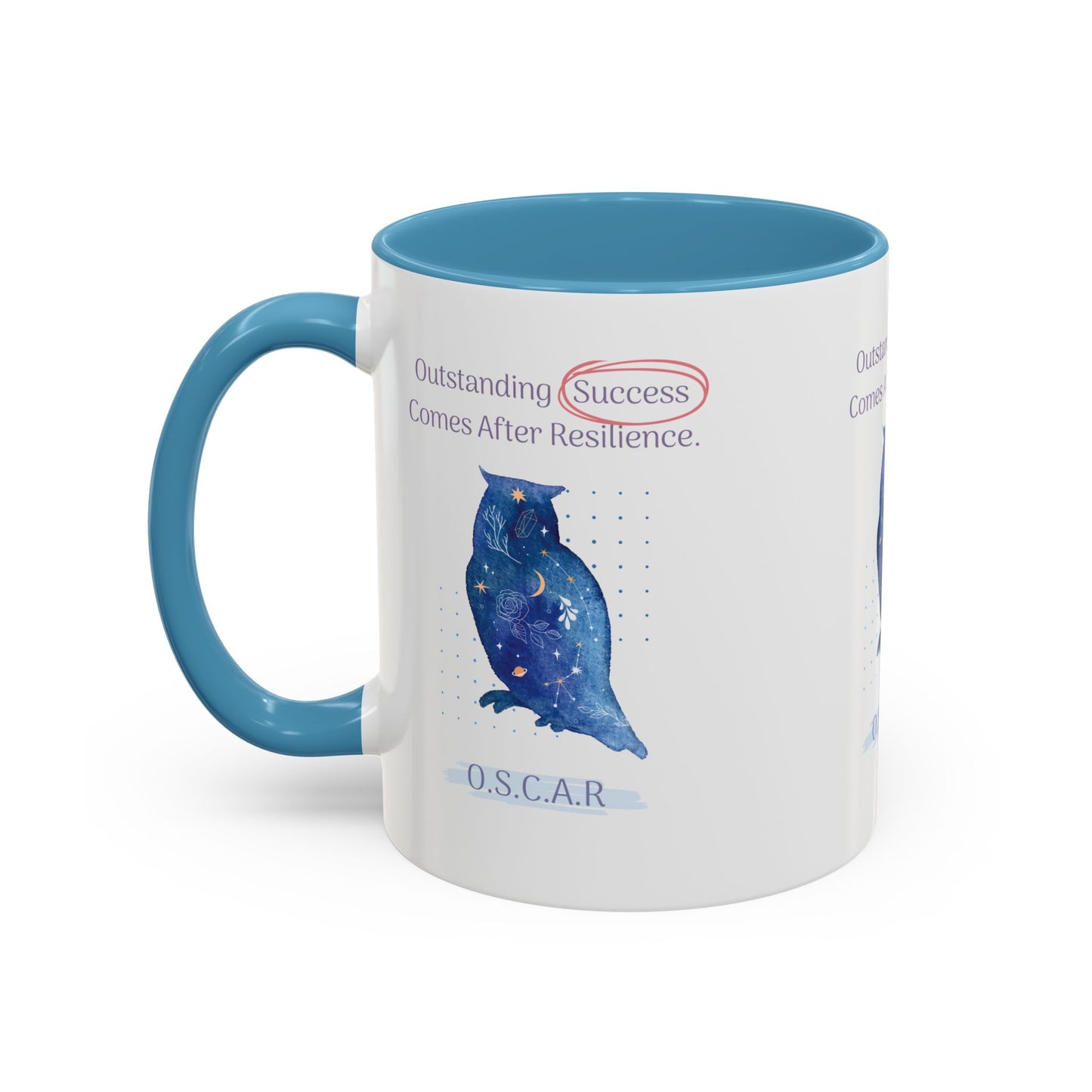 Personalized Initial Galaxy Owl Accent Coffee Mug