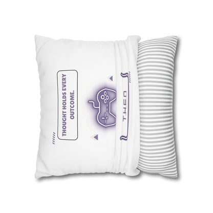 Personalized Initial Quote Game Controller — Custom Sayings on Square Poly Canvas Pillowcase