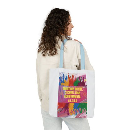 Personalized Initial Quote Colorful Paint Canvas Tote Custom Name