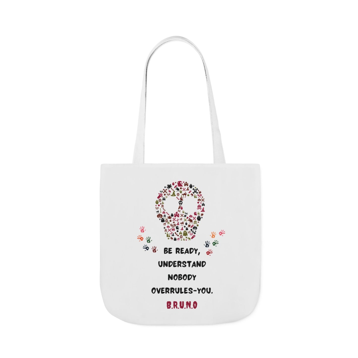 Personalized Initial Quote Floral Skull Canvas Tote Custom Name
