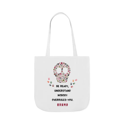 Personalized Initial Quote Floral Skull Canvas Tote Custom Name