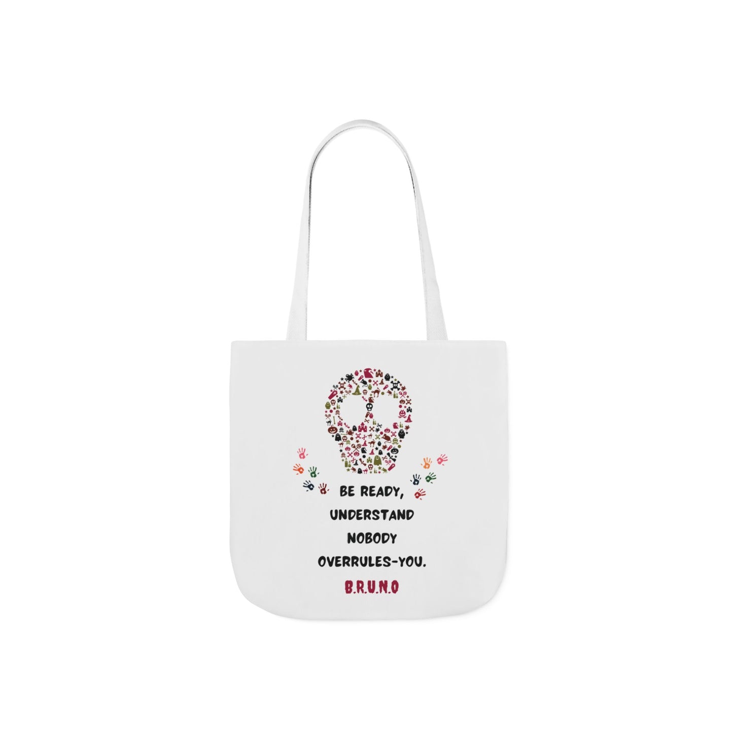 Personalized Initial Quote Floral Skull Canvas Tote Custom Name