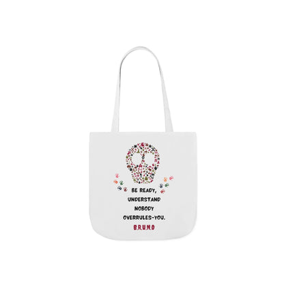 Personalized Initial Quote Floral Skull Canvas Tote Custom Name