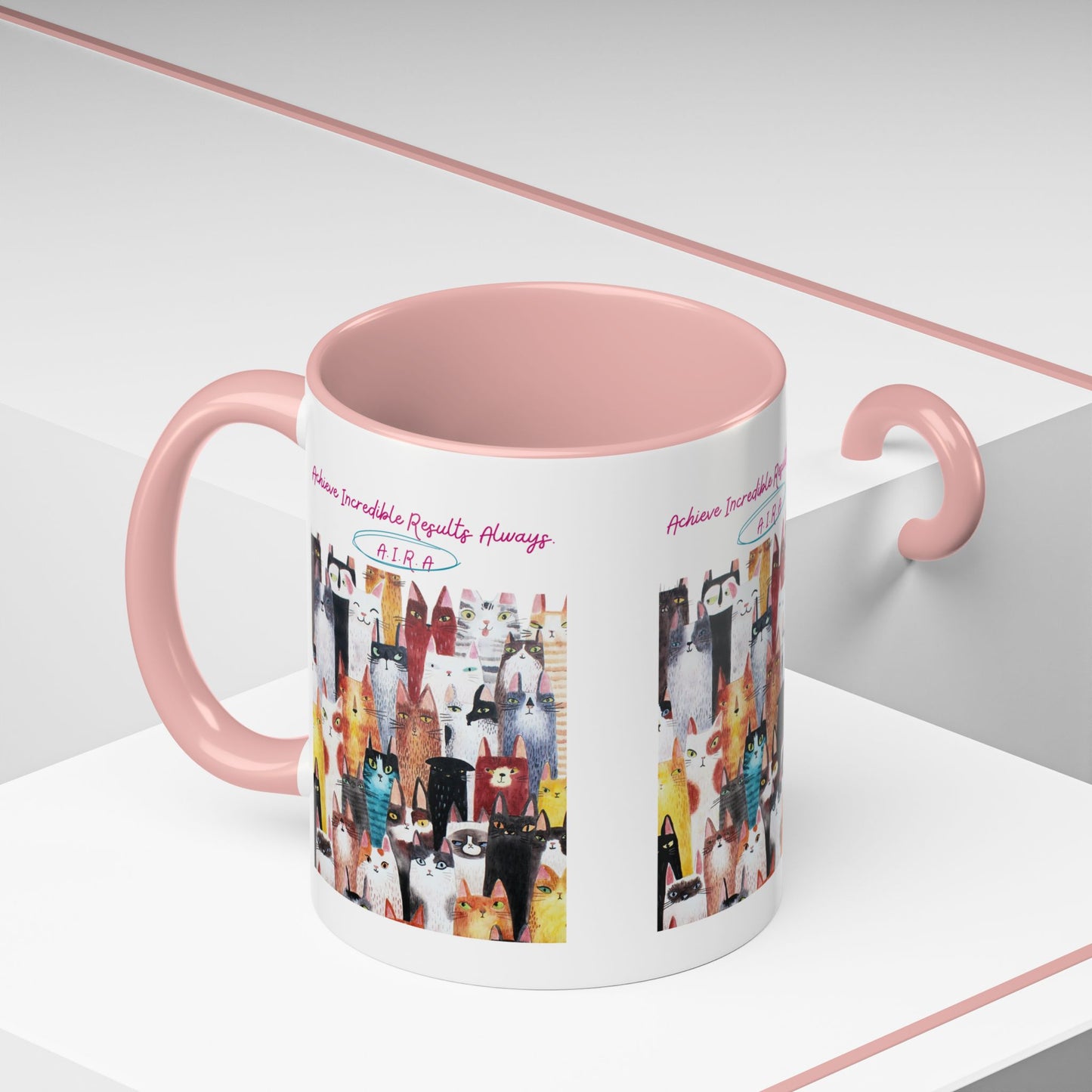 Personalized Initial Cat Collage Accent Coffee Mug