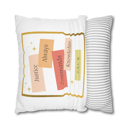 Personalized Initial Quote Pastel Inspirational — Custom Sayings on Square Poly Canvas Pillowcase
