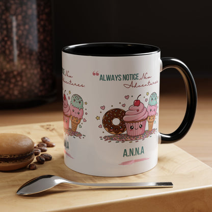Personalized Initial Sweet Treat Accent Coffee Mug