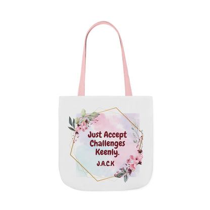 Personalized Initial Quote Floral Frame Canvas Tote Custom Name