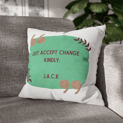 Personalized Initial Quote Oval Note — Custom Sayings on Square Poly Canvas Pillowcase