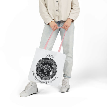 Personalized Initial Quote Circle Fish Canvas Tote Custom Name