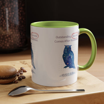 Personalized Initial Galaxy Owl Accent Coffee Mug