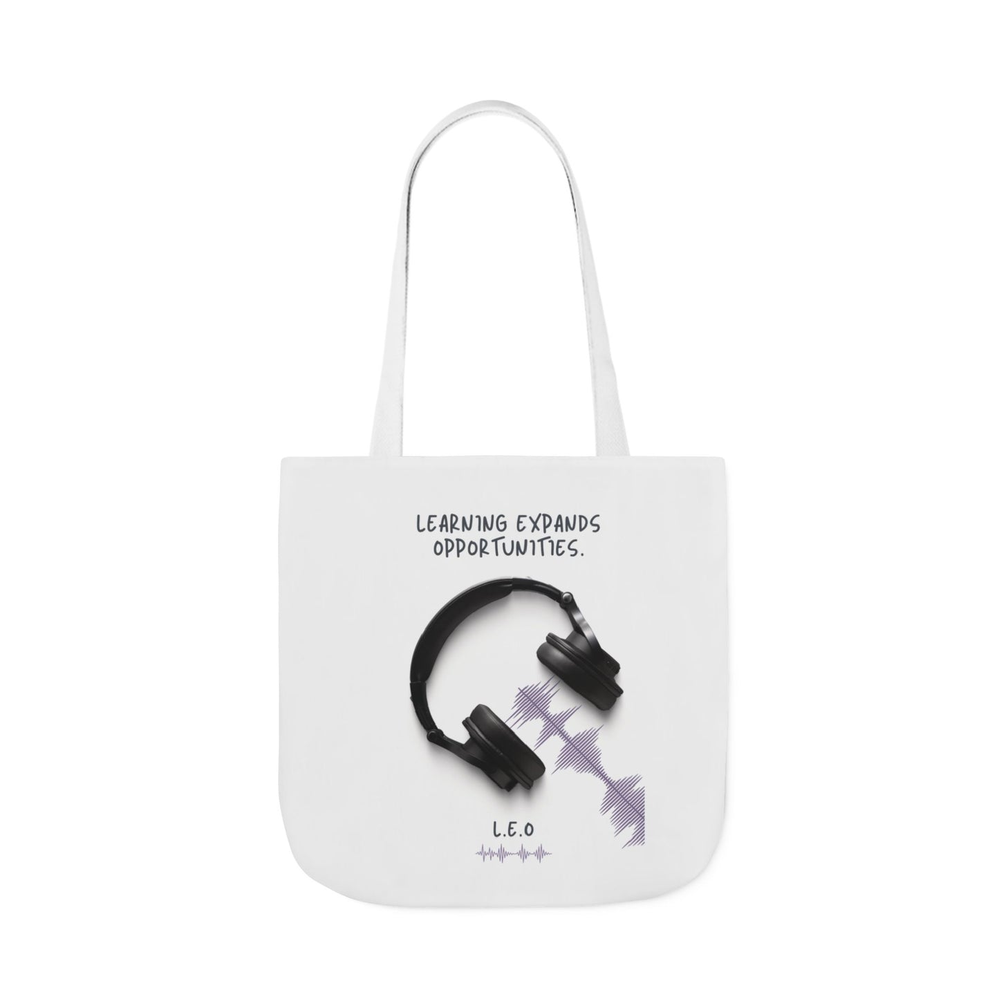 Personalized Initial Quote Headphones Canvas Tote Custom Name