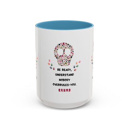 Personalized Initial Floral Skull Accent Coffee Mug