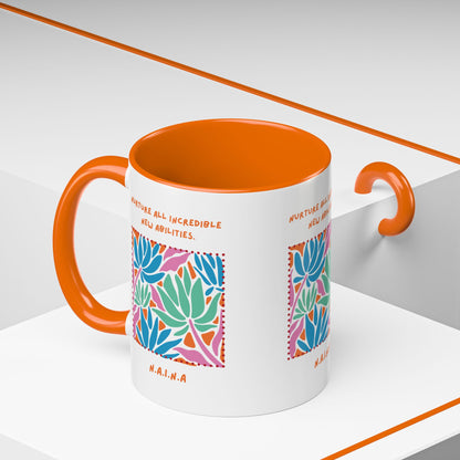 Personalized Initial Floral Momentum Accent Coffee Mug