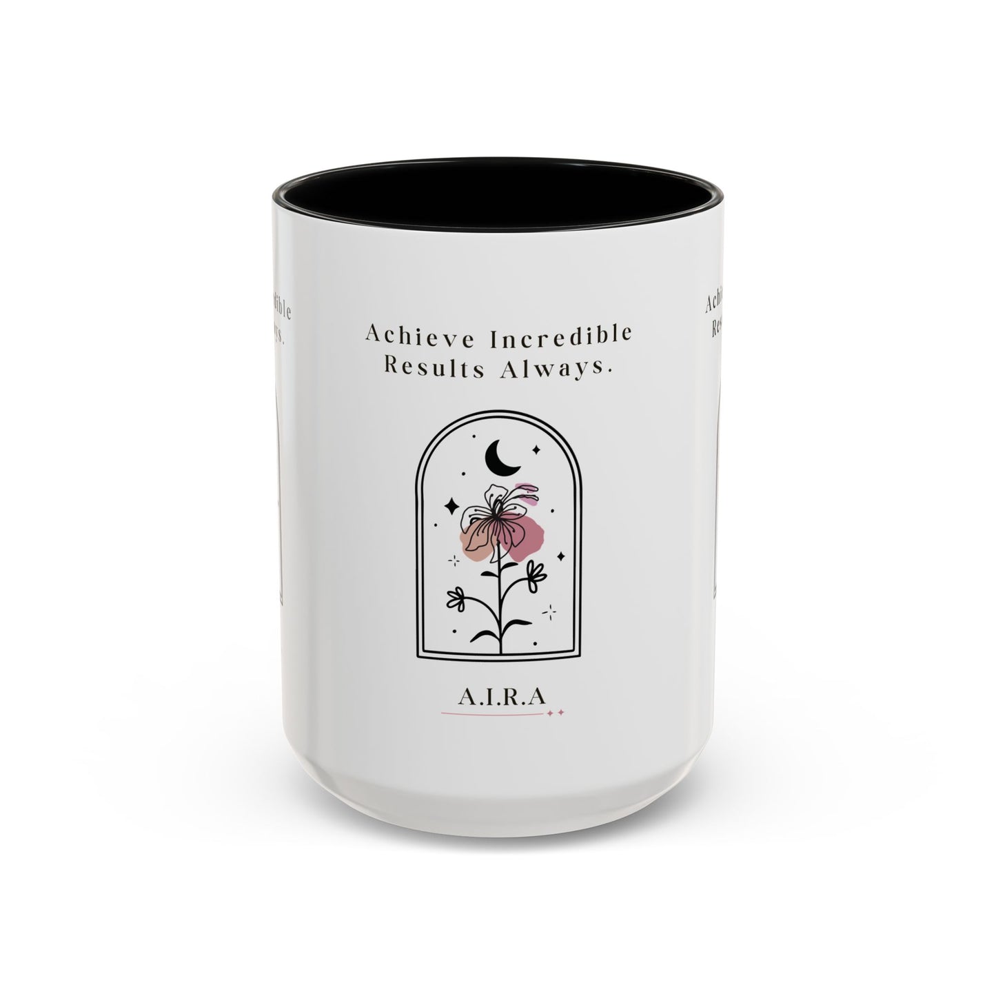 Personalized Initial Floral Moon Accent Coffee Mug