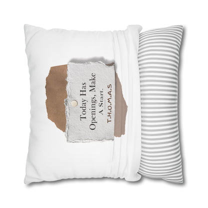 Personalized Initial Quote Torn Paper — Custom Sayings on Square Poly Canvas Pillowcase
