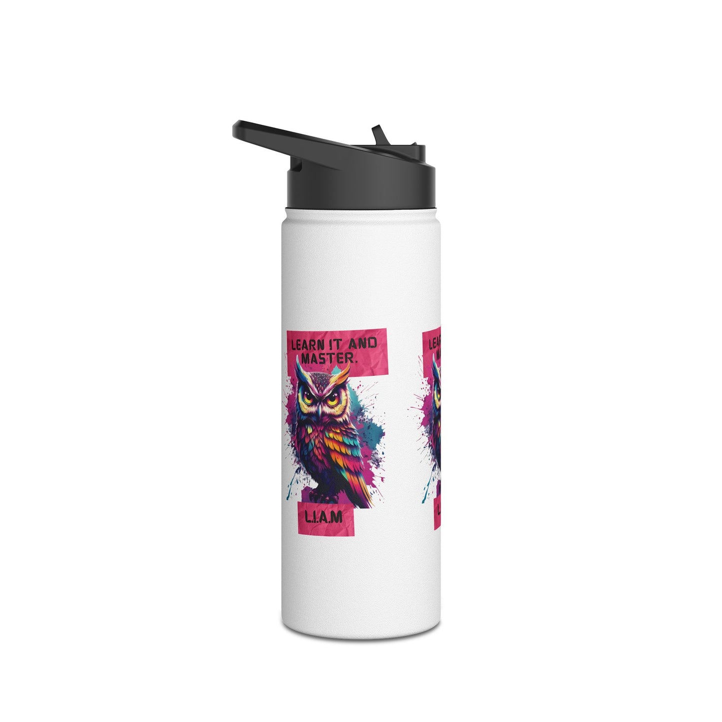 Personalized Initial Quote Owl Stainless Steel Water Bottle