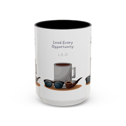 Personalized Initial Coffee and Sunglasses Accent Coffee Mug