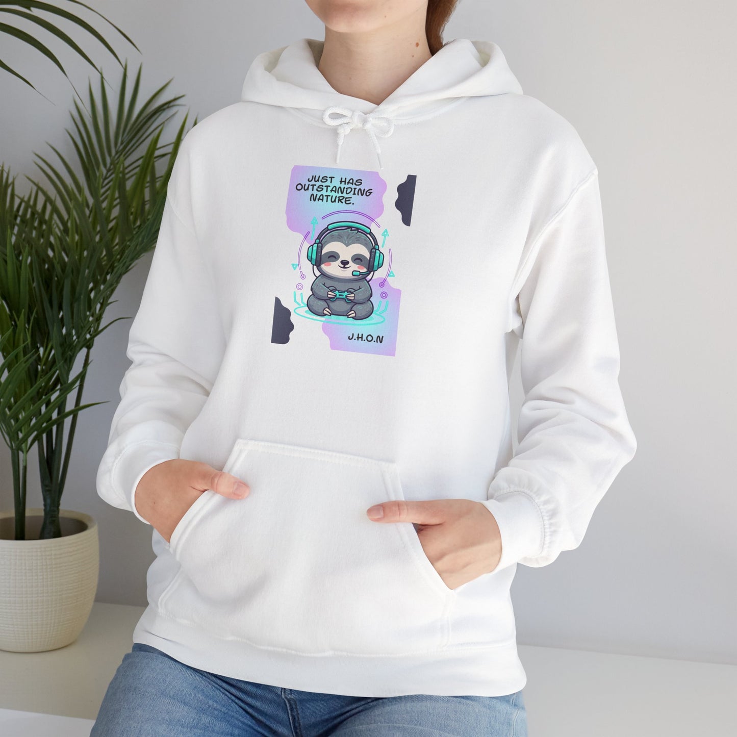 Personalized Sloth Gamer Hooded Sweatshirt