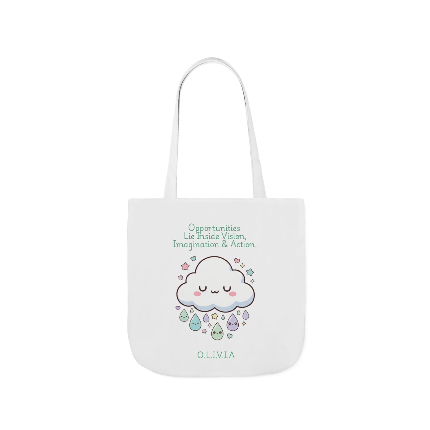 Personalized Initial Quote Cloud Dripping Canvas Tote Custom Name