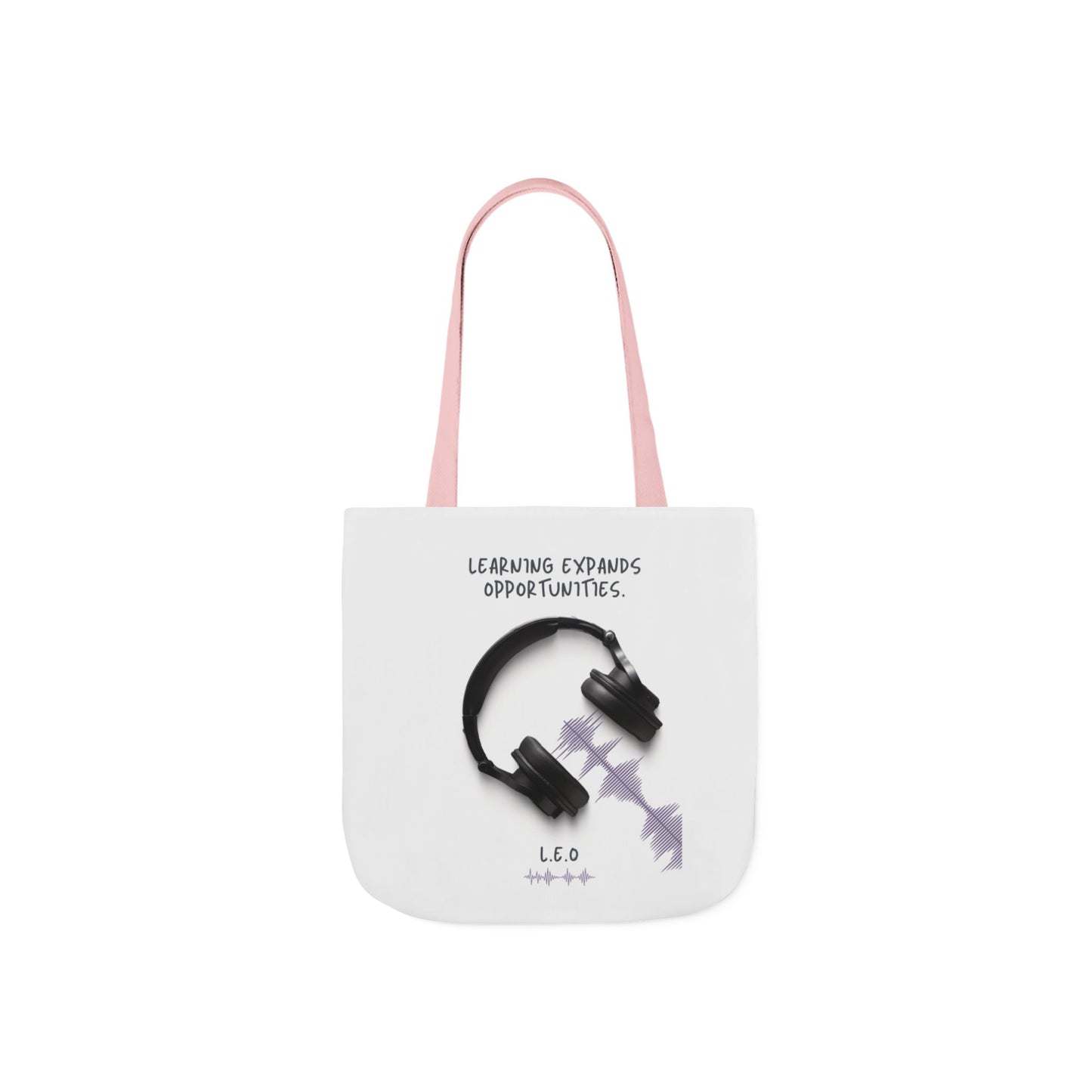 Personalized Initial Quote Headphones Canvas Tote Custom Name