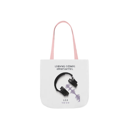 Personalized Initial Quote Headphones Canvas Tote Custom Name