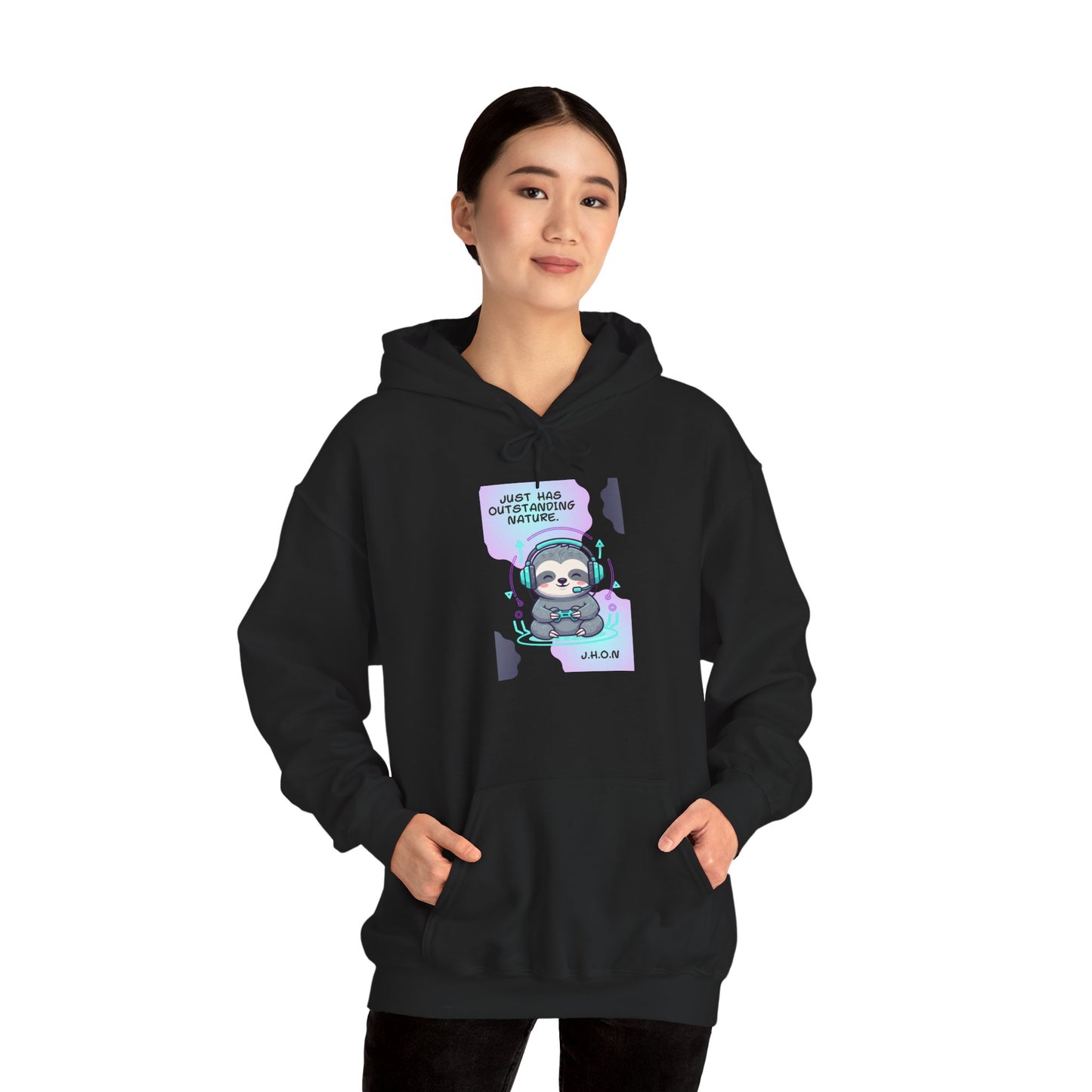 Personalized Sloth Gamer Hooded Sweatshirt