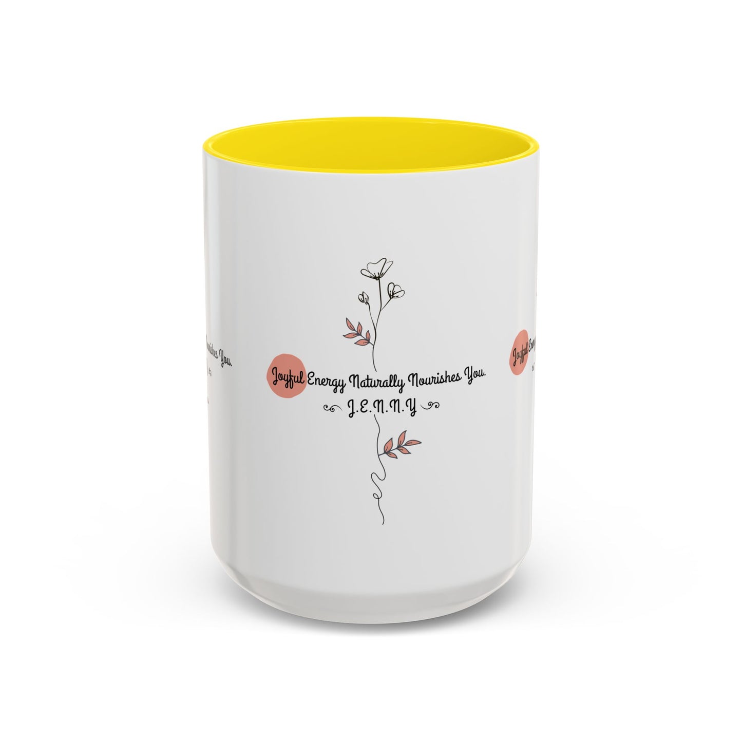 Personalized Initial Floral Minimalist Accent Coffee Mug