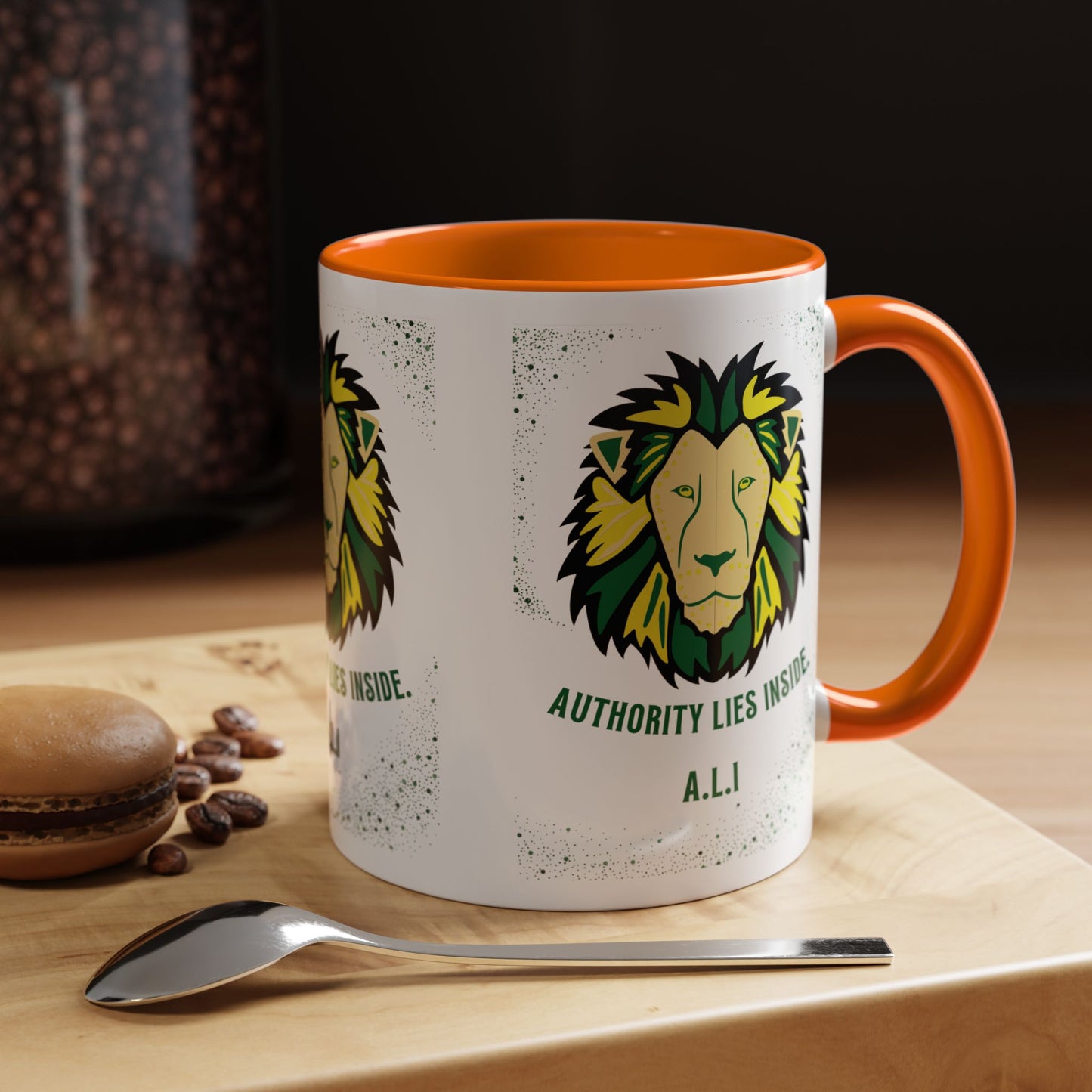 Personalized Initial Lion Accent Coffee Mug