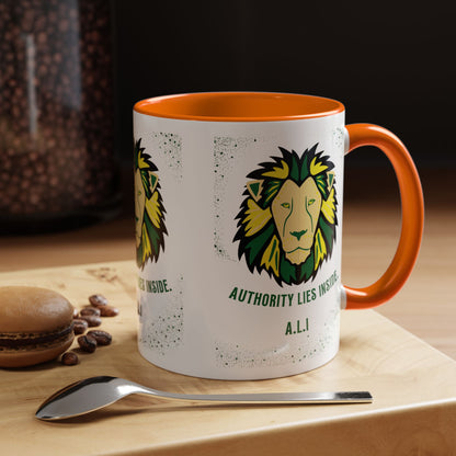 Personalized Initial Lion Accent Coffee Mug