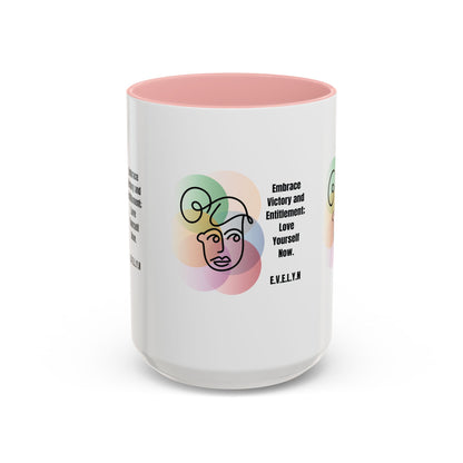 Personalized Initial Sketch Girl Accent Coffee Mug