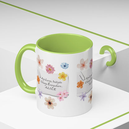 Personalized Floral Clip Note Accent Coffee Mug