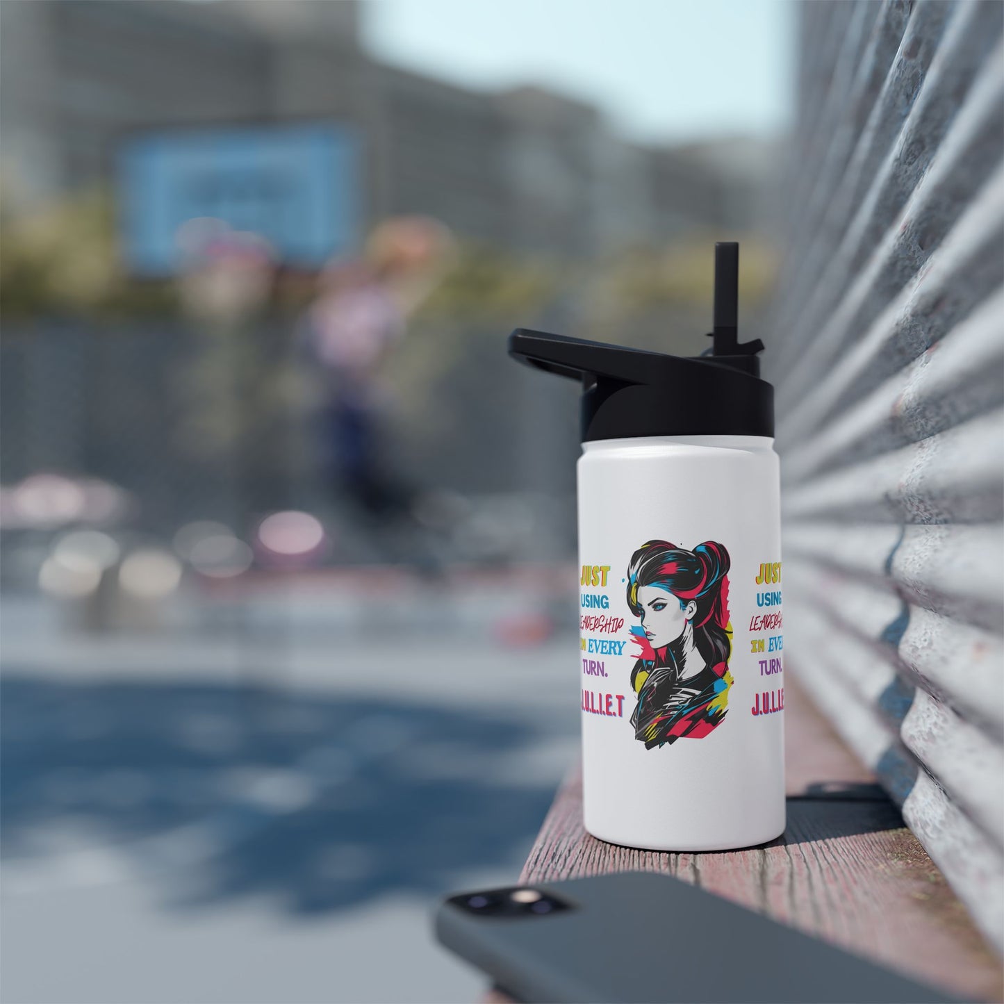 Personalized Initial Quote Vintage Girl Stainless Steel Water Bottle