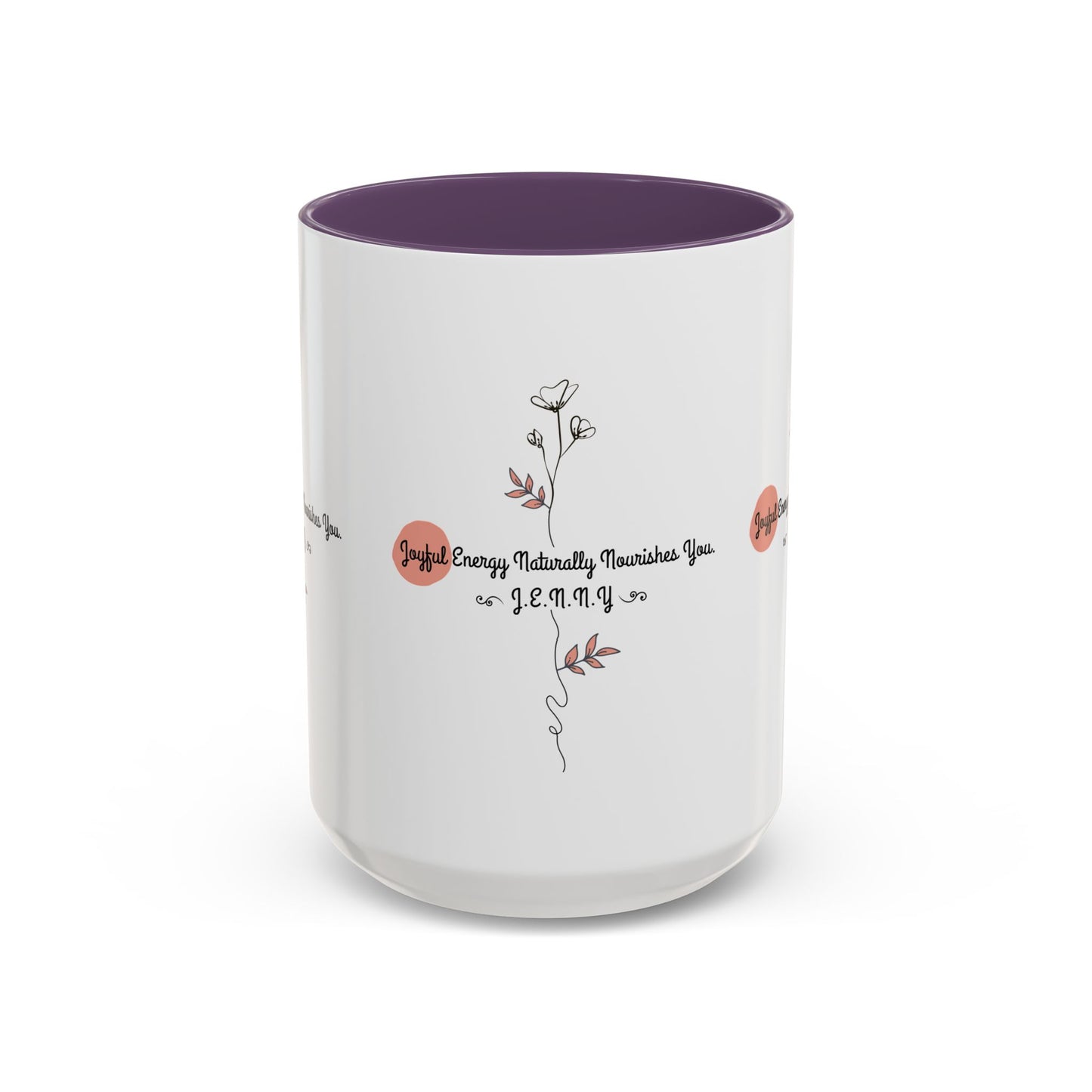 Personalized Initial Floral Minimalist Accent Coffee Mug