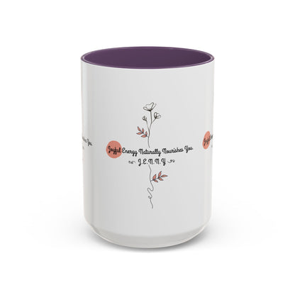 Personalized Initial Floral Minimalist Accent Coffee Mug