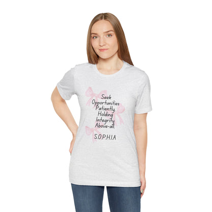 Personalized Pink Bow Graphic Tee