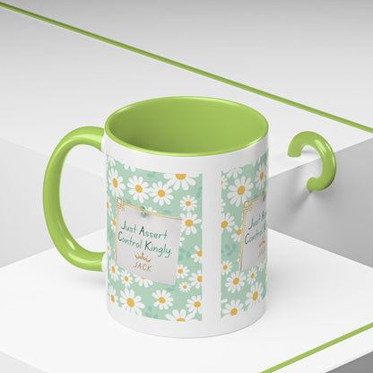 Personalized Floral Message Accent Coffee Mug