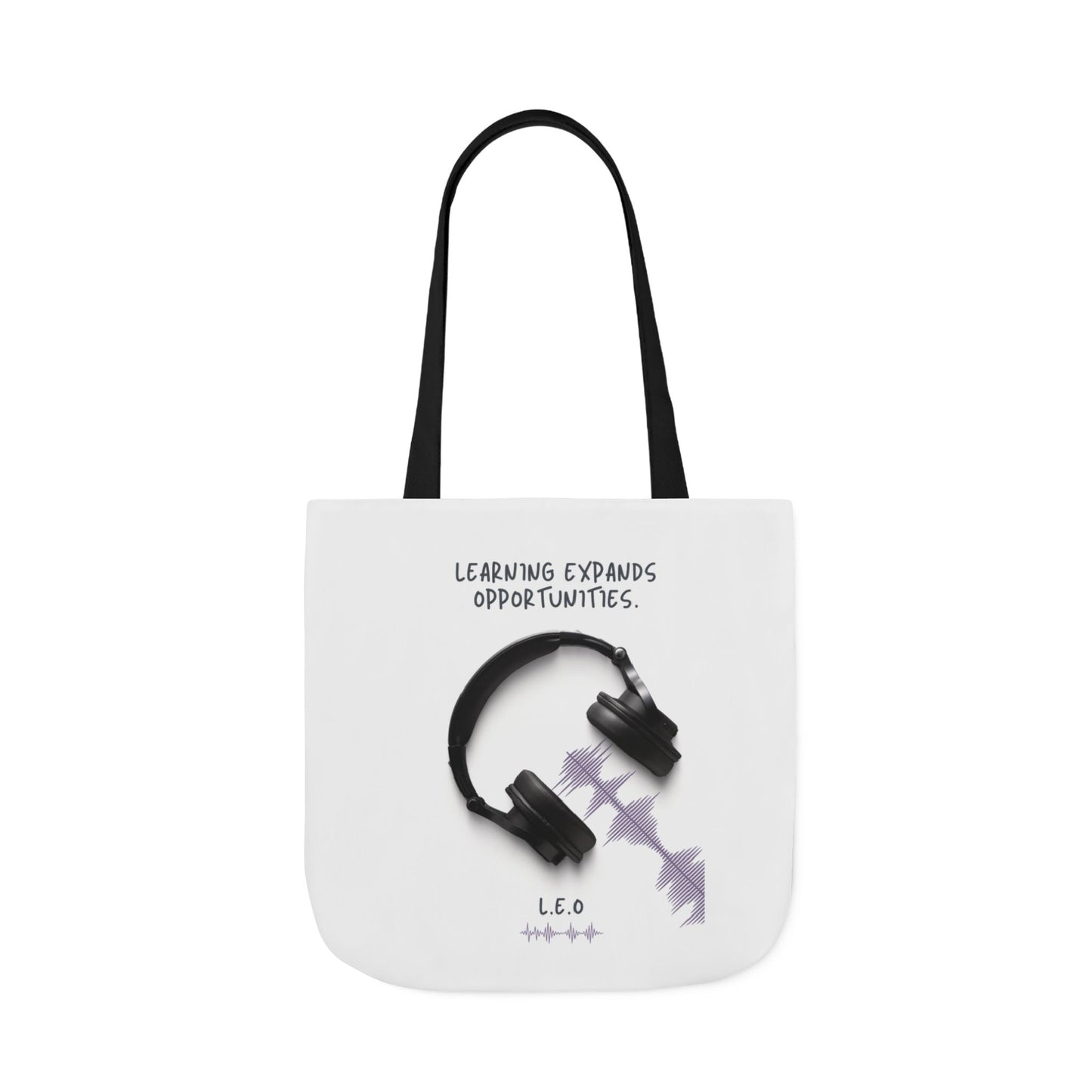 Personalized Initial Quote Headphones Canvas Tote Custom Name