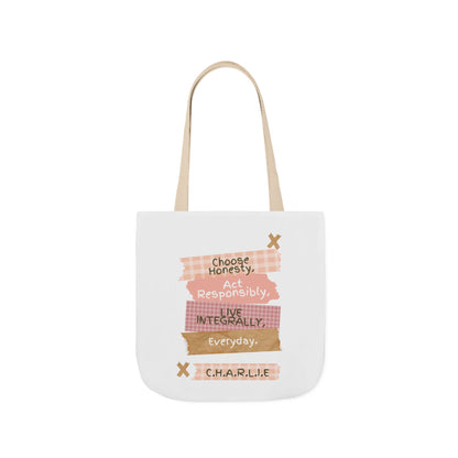 Personalized Initial Quote Note Lines Canvas Tote Custom Name