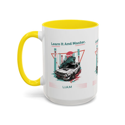 Personalized Retro Racing Accent Coffee Mug