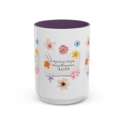 Personalized Floral Clip Note Accent Coffee Mug