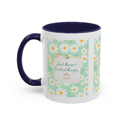 Personalized Floral Message Accent Coffee Mug