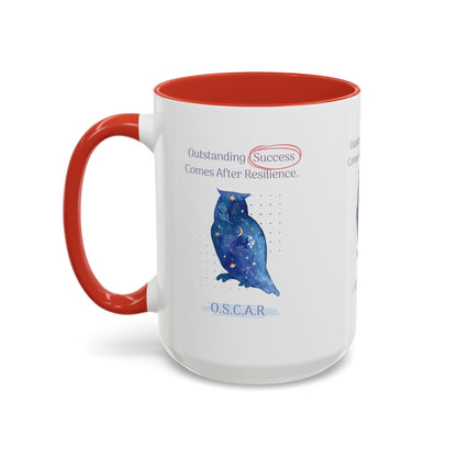 Personalized Initial Galaxy Owl Accent Coffee Mug